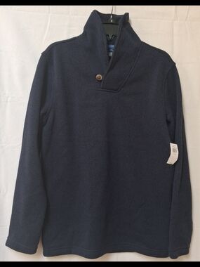 Old Navy Boys‎ Navy Blue Shawl Collar Button Pullover Sweater XL 14-16 NWT
